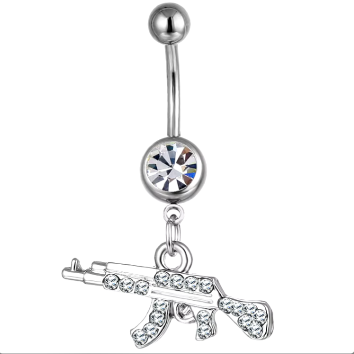 Pew-Pew Belly Piercing body piercing Precious Jewels Clear