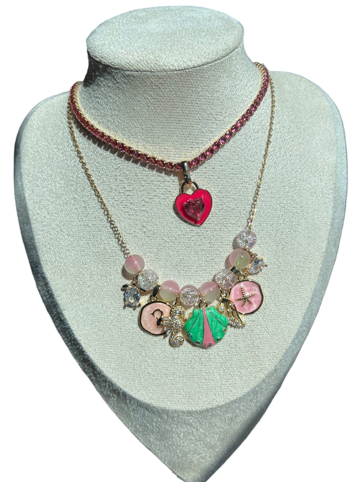 Mermaid Crush Beaded Charm Necklace