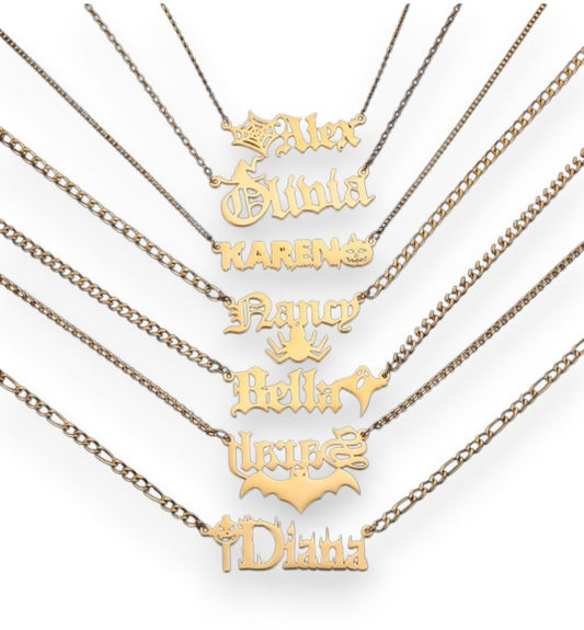 Halloween Custom Name Necklaces